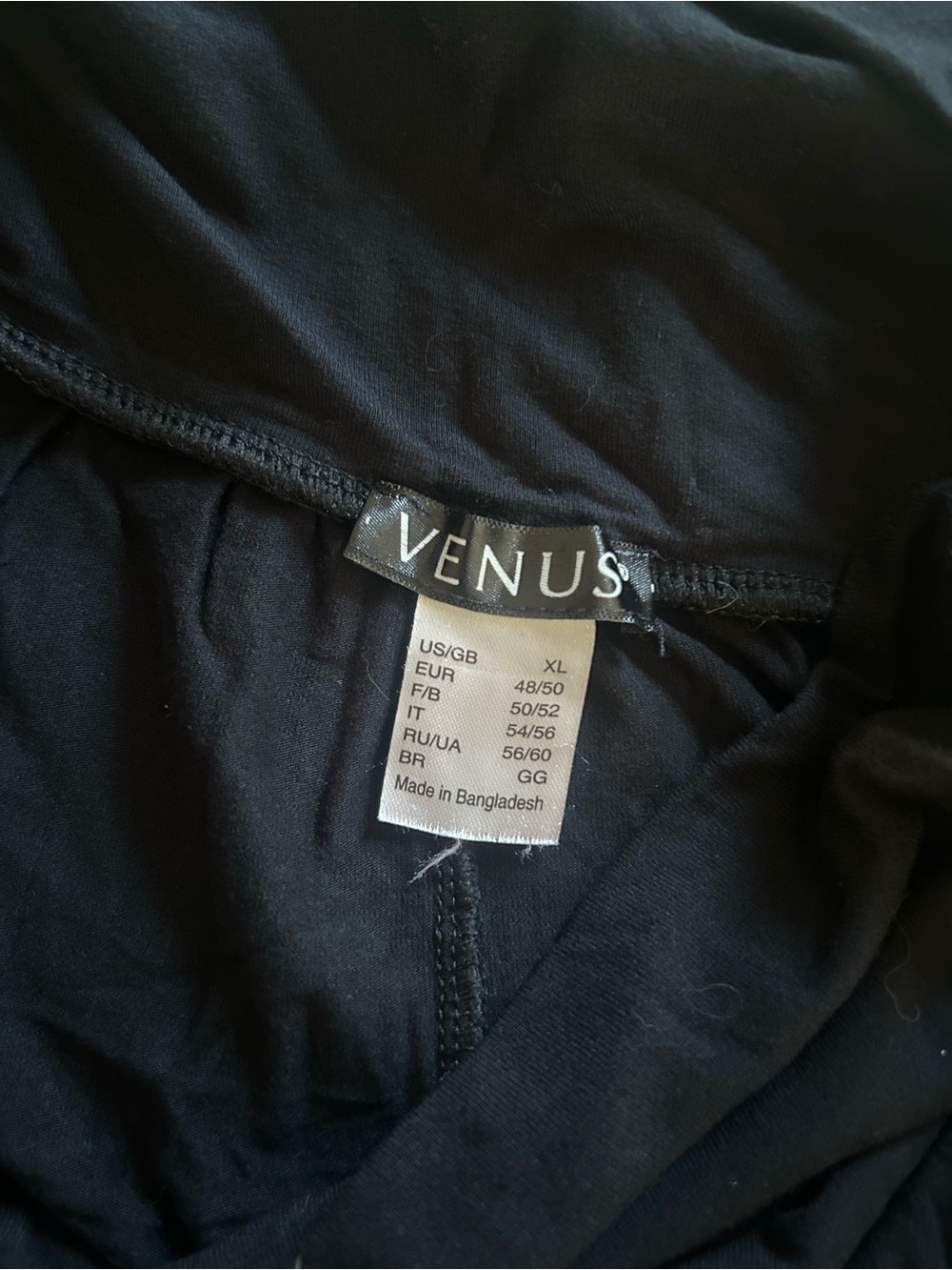 VENUS Black Wide Leg fold over pants XL
